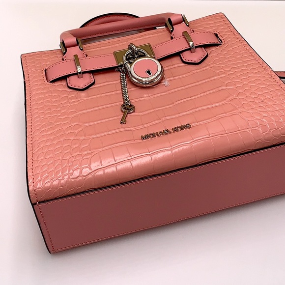 MICHAEL KORS
Hamilton Small Crocodile Embossed Faux 
Satchel
Color:PRIMROSE - Picture 14 of 15